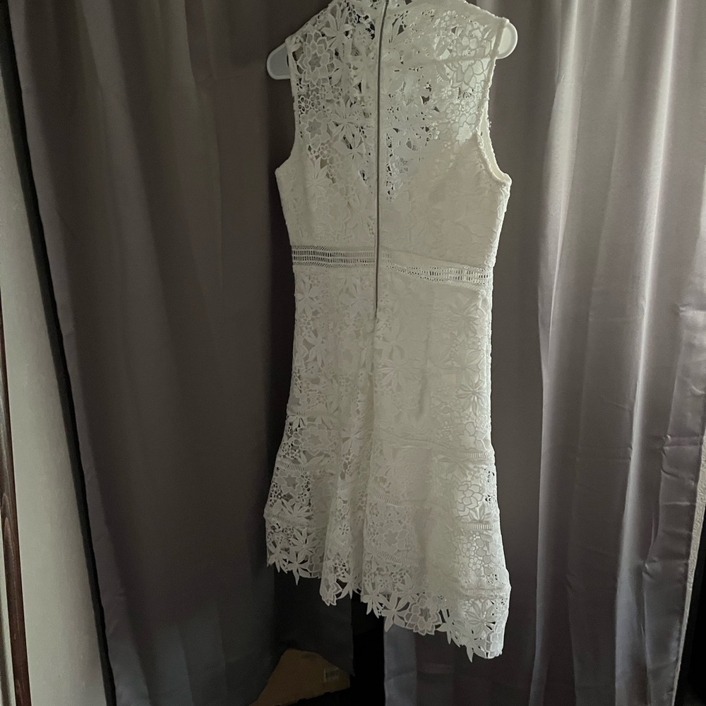 Bardot Ivory Floral Lace Backless Dress